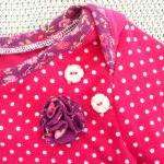 Baby Girl Outfit-onesie- Pink-purple-floral-polka..