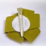 Olive Green Hair Clip-girls-unique And Simple